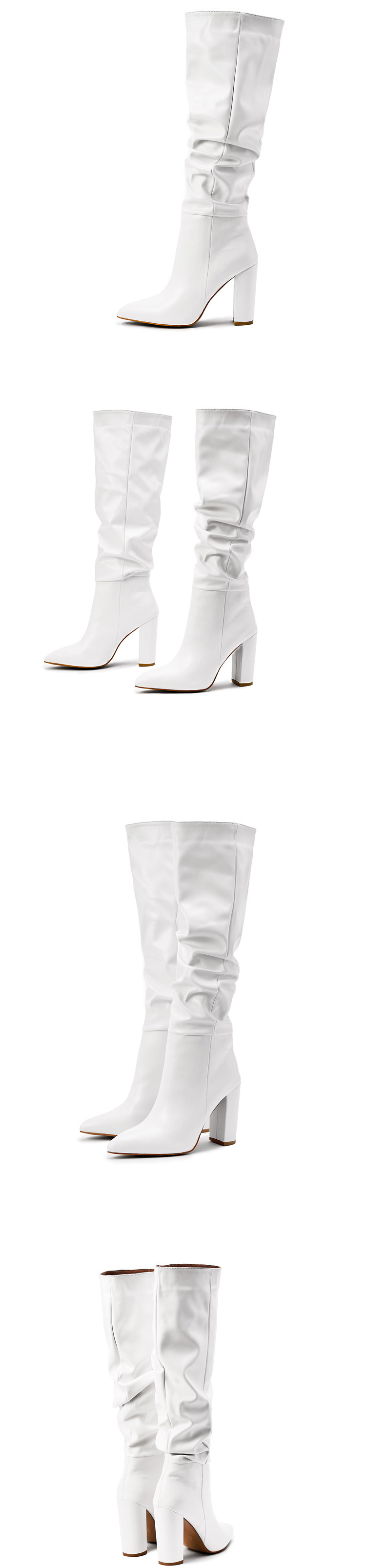 Women's new winter fashion pointed toe women's boots thick heel boots_voghion.com