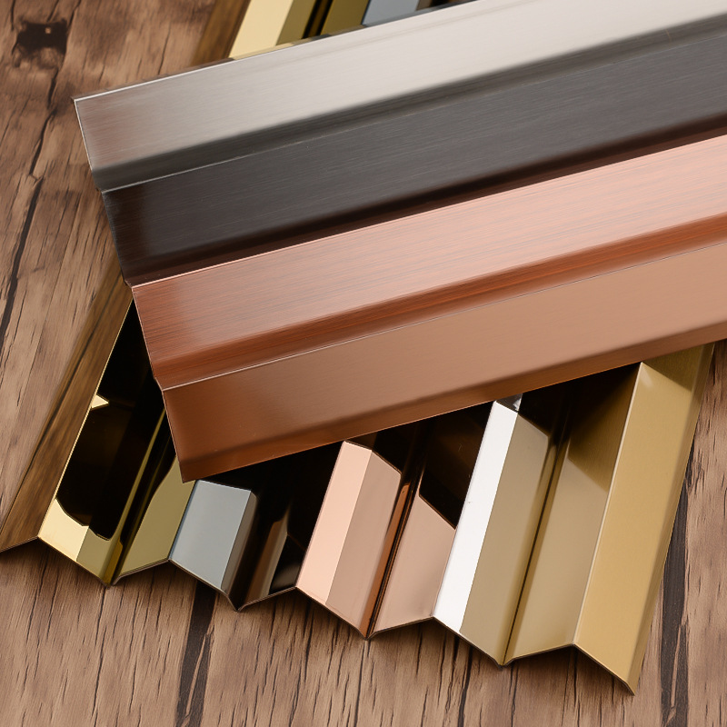 Stainless steel L-shaped strip, corner guard strip, edge banding strip, stainless steel decorative line, wall corner tile edge strip