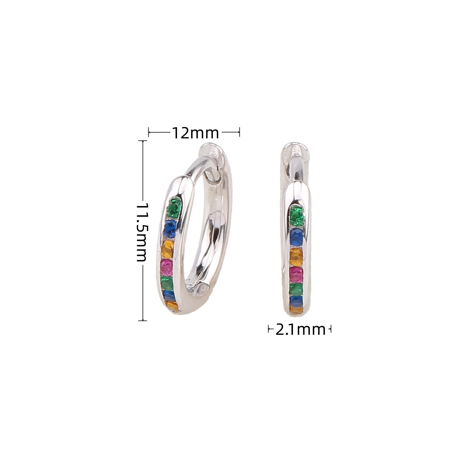 Plated Gold Plating Process 925 Sterling Silver Ear Needle Material 1 Pair 925 Sterling Silver Zircon Round Earrings
