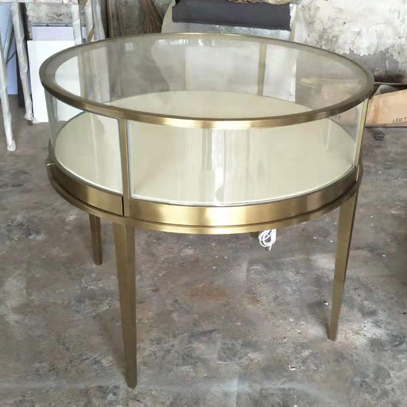 不锈钢电镀珠宝展柜银饰柜台玉器博物馆高端珠宝柜定制设计批发