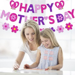 Cross-border Mother's Day Party Decorations: Bunting, Floral Garlands, Daisy Motifs, Hanging Ornaments, Mother's Day Bunting Banner