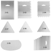 烘焙工具现货细齿三角板长方形刮板奶油刮板蛋糕花纹抹刀奶油刮刀