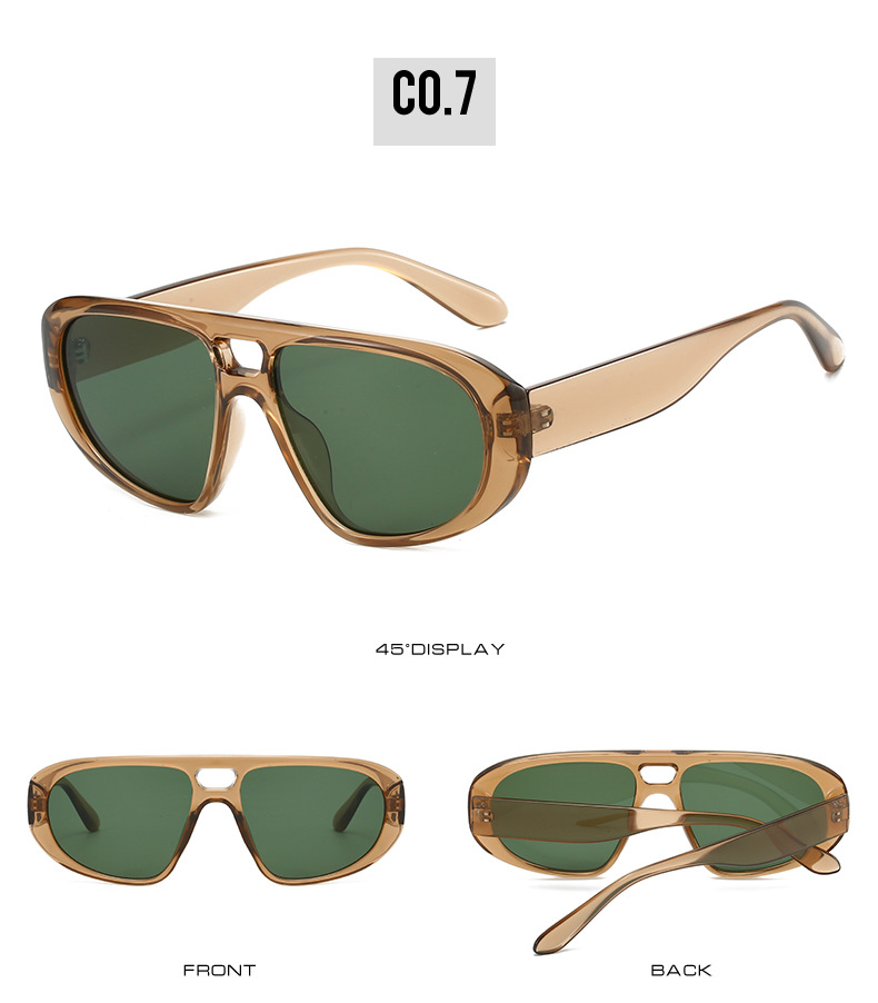 Trendy Aviator Toad Frame Sunglasses Retro High End Large Frame Anti Ultraviolet Sunglasses_voghion.com