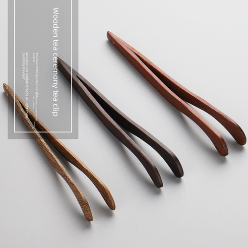 Ebony Wooden Tea Clip Tweezers Kung Fu Tea Set Tea Ceremony Accessories for Picking Up Teacups High-End Cup Washer Non-Slip Tea Washing Tool
