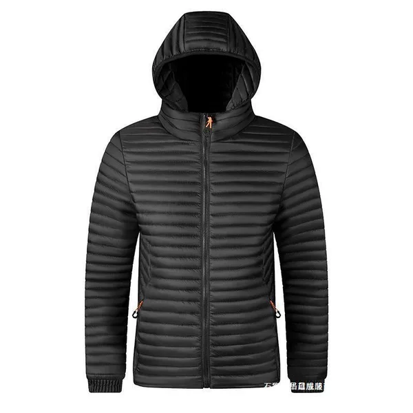 Cross-border e-commerce, Amazon, new style, men's winter thickened down-filled cotton jacket with fine striped pattern