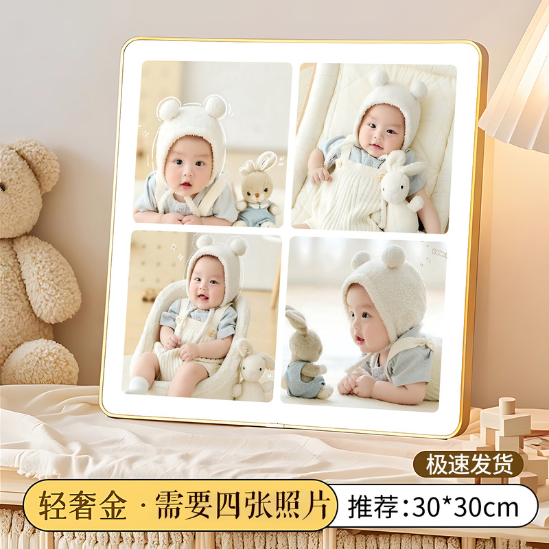 Nine-Grid Photo Frame Display Stand Photo Production Wall-Mounted Photo Album Frame for Children and Babies with Crystal and Photo Printing Nine-Grid Photo Frame Display Stand Photo Production Wall-Mounted Photo Album Frame for Children and Babies with Crystal and Photo Printing
