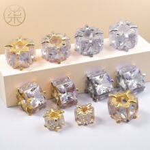 18K�~僽�߱�ɫ�T���ʯС���K���鷽����diy�ֹ������Ʒ���