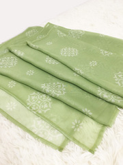 Hanfu shawl, green chiffon printed myrobalan skirt, versatile chest-length skirt, dance ribbon, restored Tang style