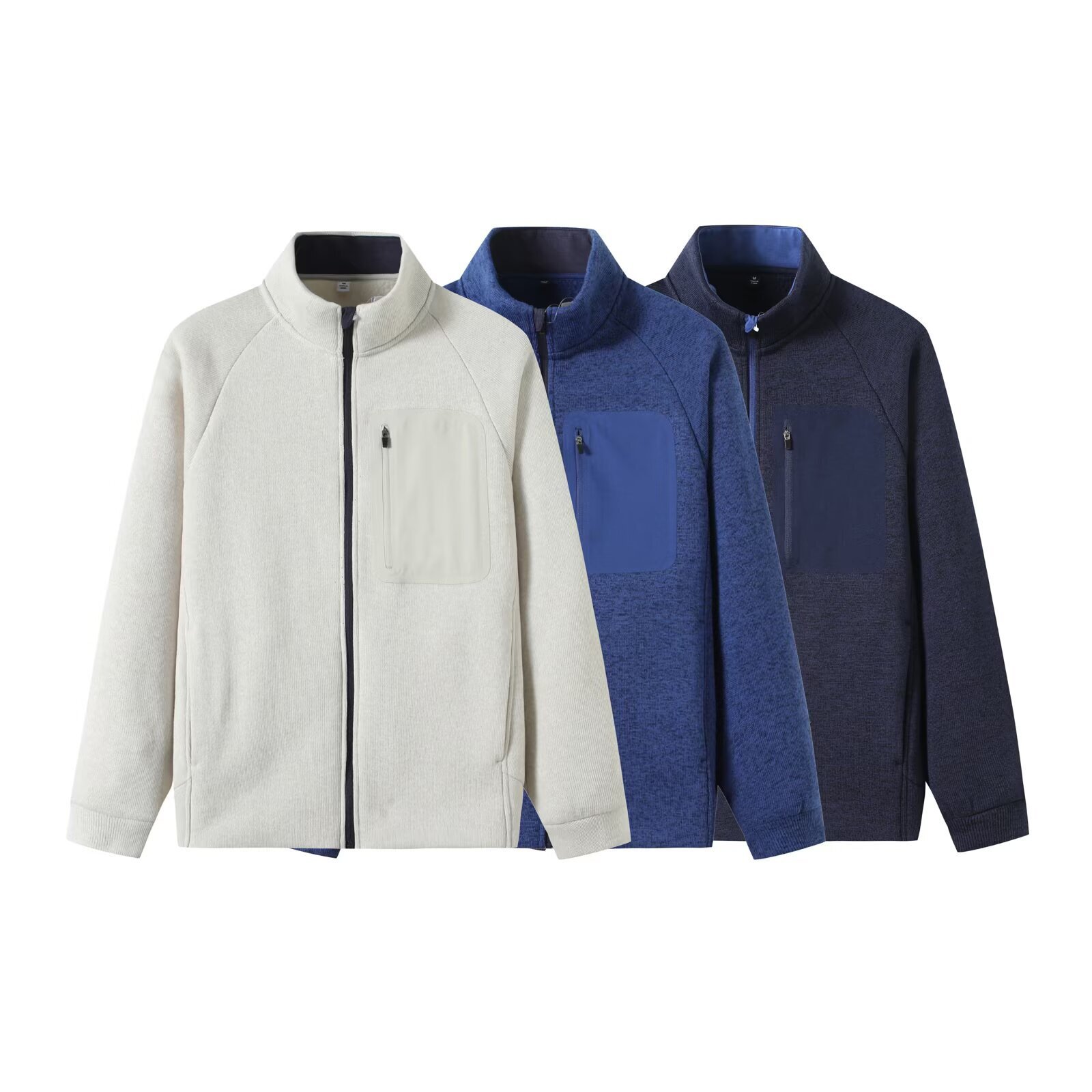 Bird Single Replacement! Couple's Knitted Fleece-Lined Zipper Jacket/Long-Sleeved Jacket Jacket Autumn and Winter Fleece-Lined Tops for Men and Women