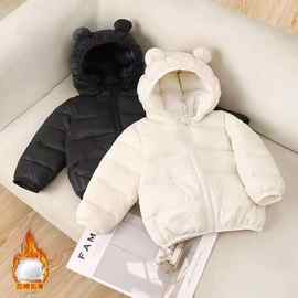 熊耳朵儿童轻薄外套羽绒棉服短款男童女童秋冬中小童洋气时尚