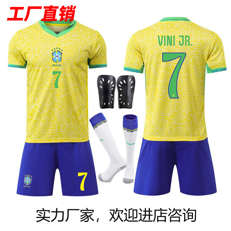 Camiseta de fútbol Copa América Brasil # 10 Rodríguez Lafina Neymar camiseta de tendencia idéntica