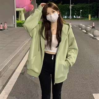 早秋卫衣外套女2026春秋款新款连帽宽松休闲开衫薄款运动加绒上衣