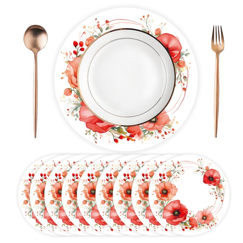 Transfronterizos calientes desechables almohadillas de papel dorado parpadeante decoración de platos adecuados para platos de banquete de boda