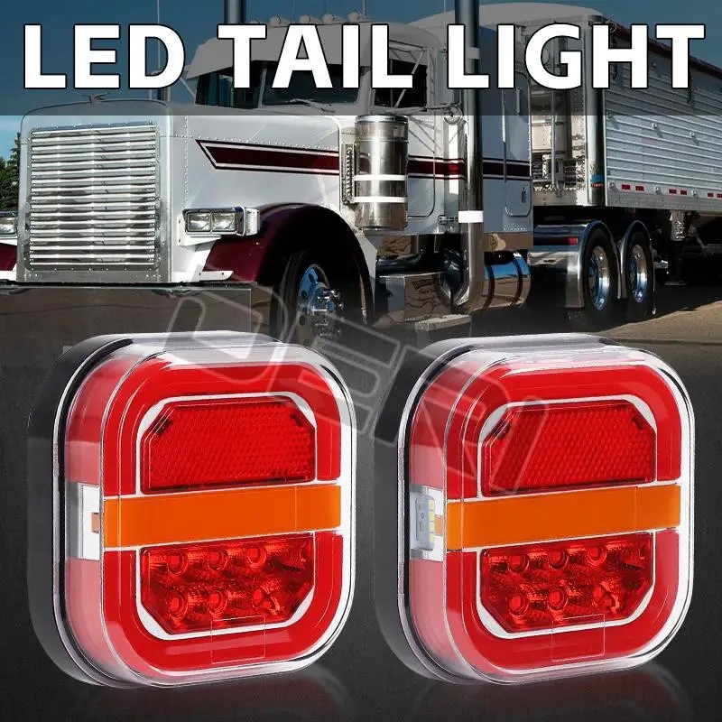 Square Led Trailer Tail Light, License Plate Light, Truck Tail Light, Three-Color Amazon Mk-189