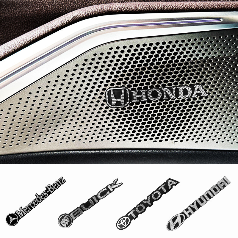 Car Speaker Stickers, Car Logo Decoration, Horn Cover, Body Metal Stickers, Interior Central Control Modification, Metal Audio Stickers