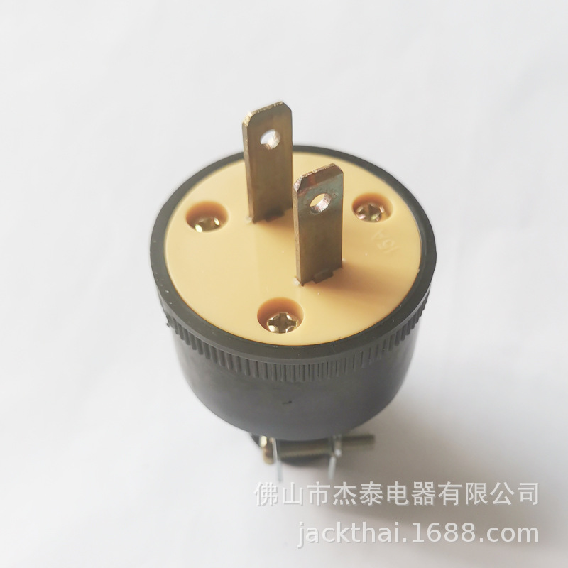 NEMA 1-15P美规两脚橡胶插头,15A125V日标美标台标中国发电机电源