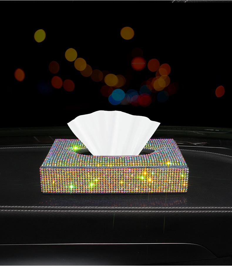 Creative Car Sun Visor Tissue Holder, Leather Dashboard Hanging Tissue Box, Car Armrest Tissue Box