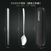 Spoon stainless steel, fork, chopsticks, set for elementary school students, handheld tableware, internet celebrity, 3 piece set, wholesale