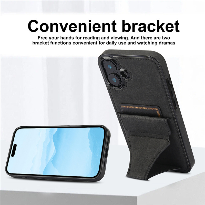 Suitable for Apple 17Promax Foldable Stand Phone Case, New S26Ultra Anti-Drop Card Holder Phone Cover