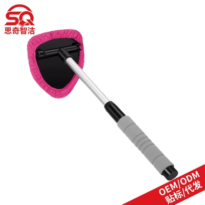 Car Windshield Cleaning Brush, Car cleaning tools - 1-b-type-eva-pentagonal-plastic-piece-1-pink-cloth-cover