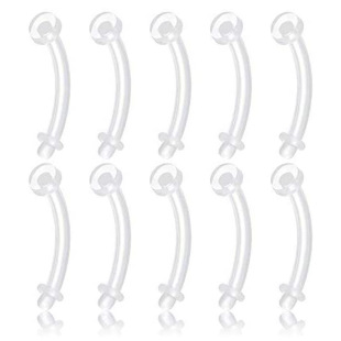 Cross-border Amazon hot sale curved rod lip nail eyebrow nail ear bone nail soft Rod acrylic UV puncture jewelry transparent invisible