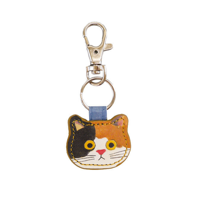 日系ECOUTE小猫咪系列钥匙扣Eminette可爱皮质钥匙圈装饰包包挂件|undefined