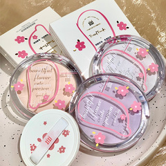 xixi 靚顏清透霧感粉餅清透半啞光輕霧細膩妝效定妝便攜學生粉餅