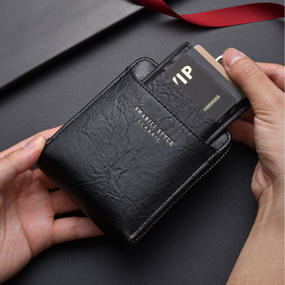 [Обработка и настройка] Новый кошелек в корейском стиле, мужской кошелек, новый модный кошелек, мужской короткий кожаный кошелек