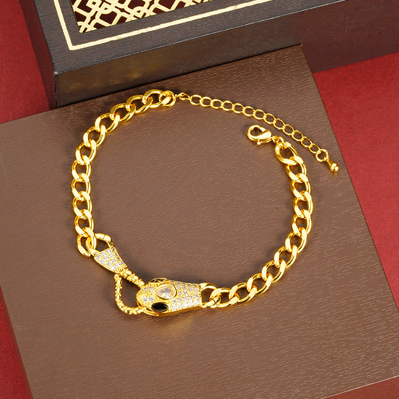 Gufa Sha Gold Zodiac Serpente Personalidad Joyas Collar pendientes de orejas Anillo de la mujer doblado Año de la Serpente Accesorios versátiles