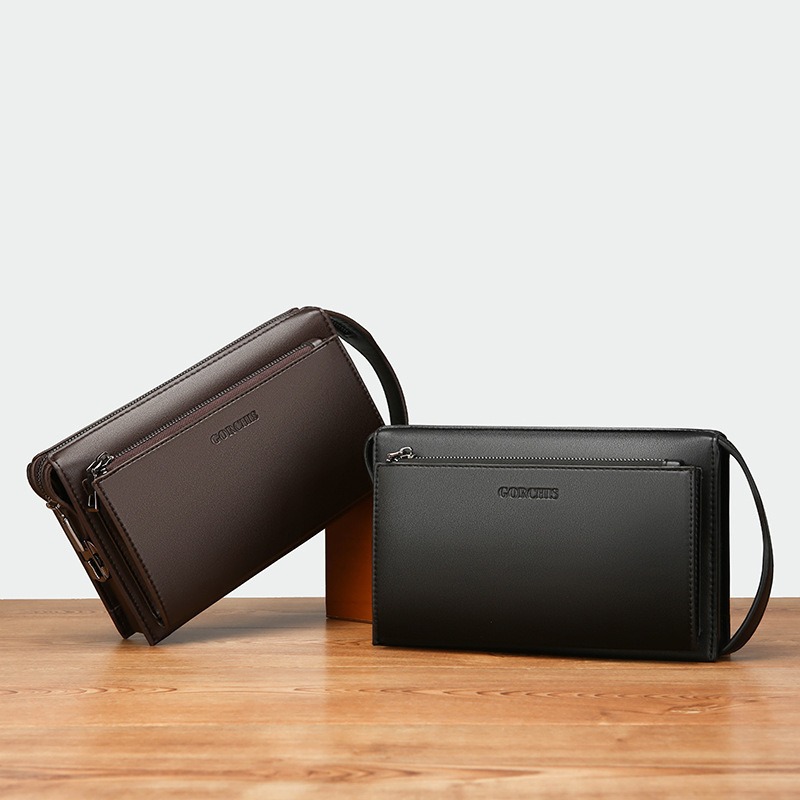 Bolso de mano de cuero para hombre con cerradura de combinación antirrobo, gran capacidad, bolso de negocios, múltiples bolsillos, moderno y lujoso._voghion.com