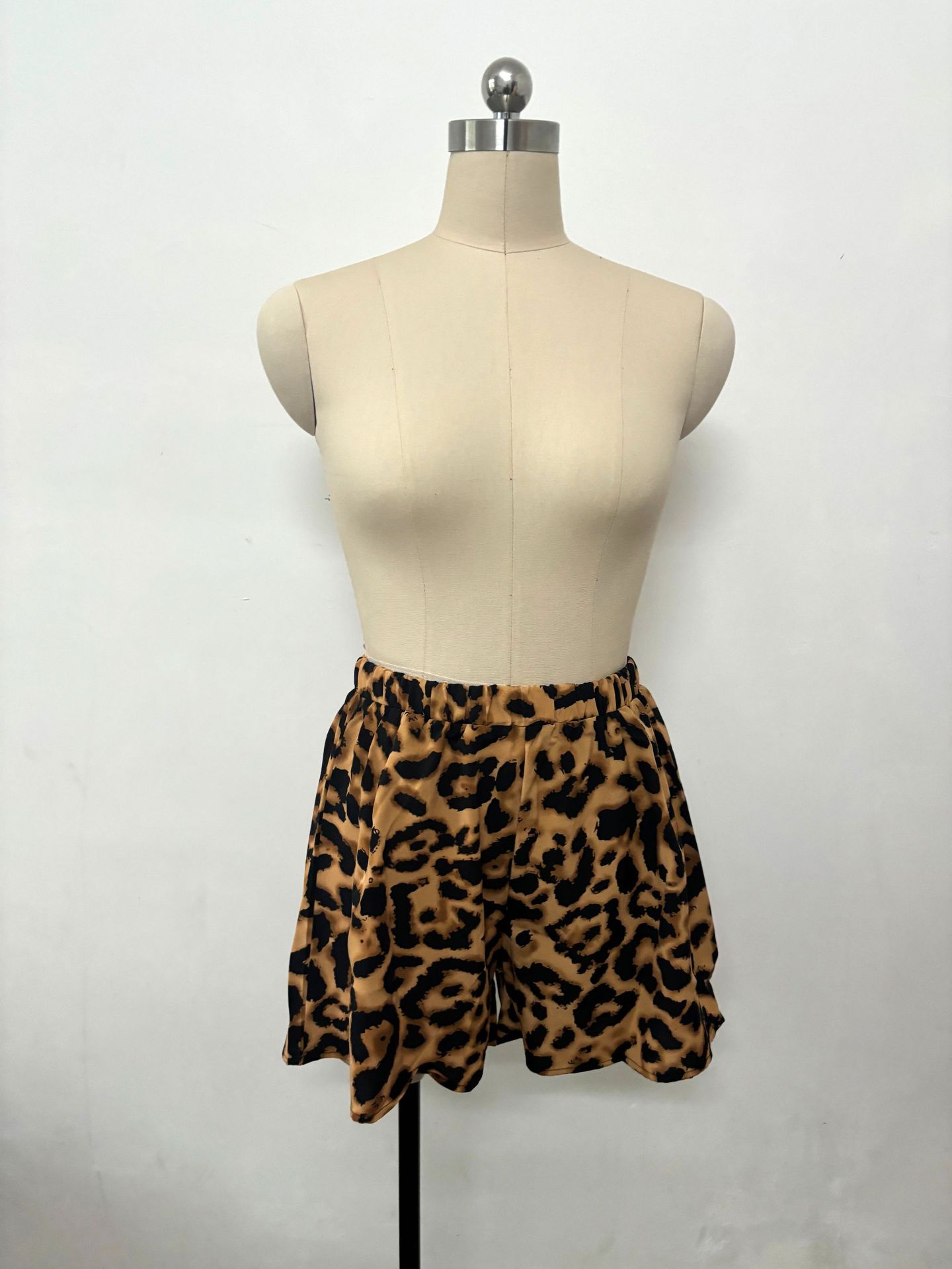 Holiday Occasion Holiday Women's Streetwear Leopard Polyester Printing Button Shorts Co-ord Set Shorts Sets