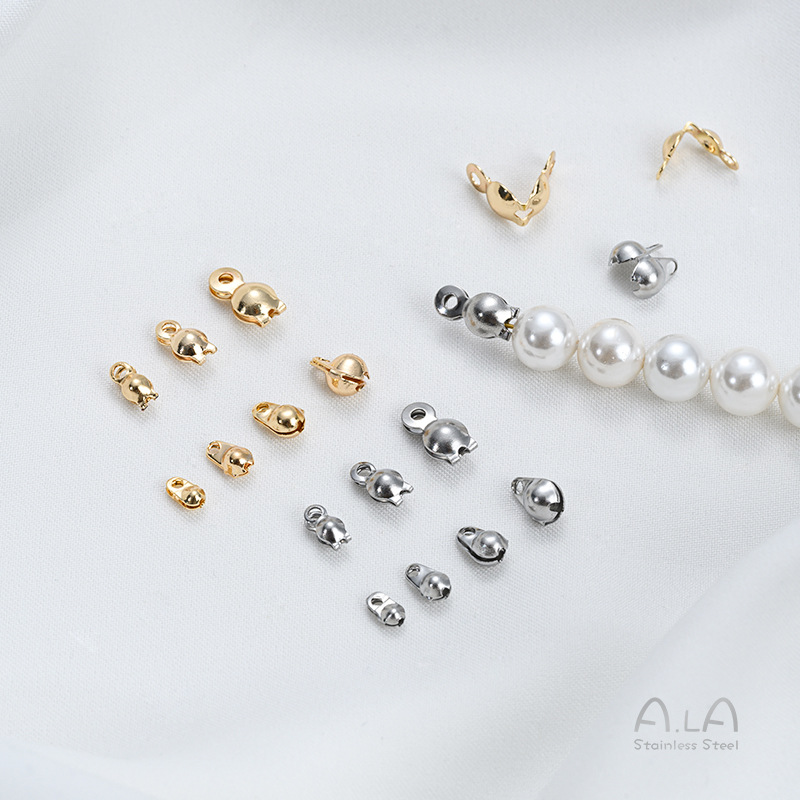 비 페이딩 티타늄 스틸 더블 귀 콩 가방 버클 스테인레스 스틸 사이드 버클 수제 DIY 쥬얼리 마무리 클립 버클 액세서리