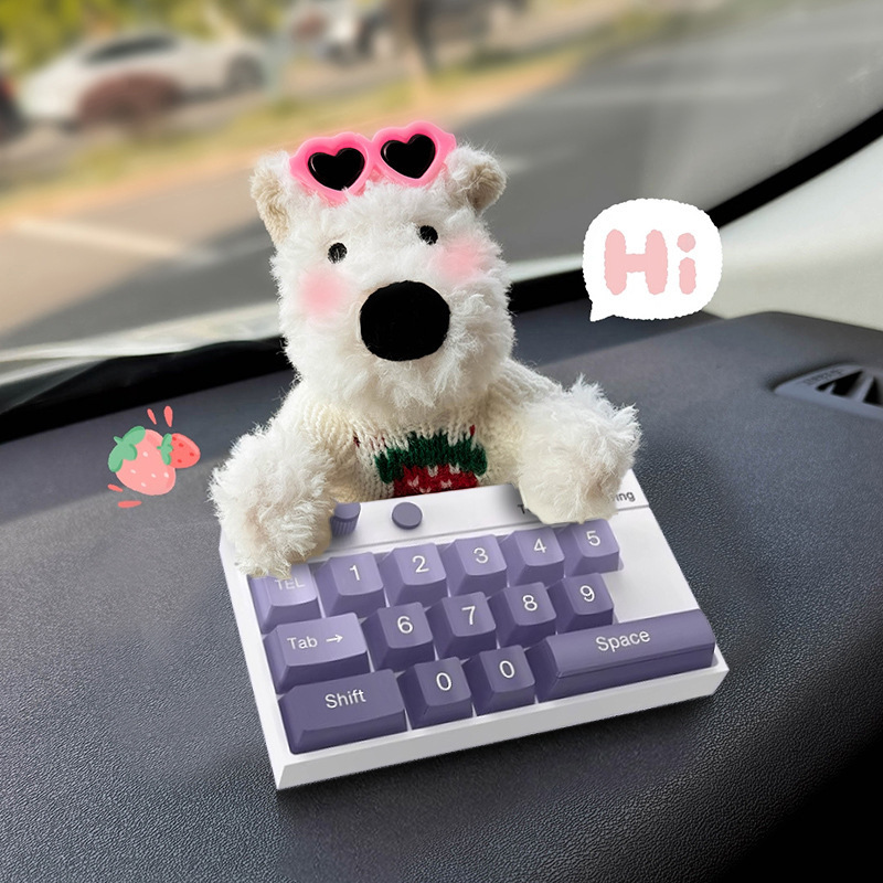 Tarjeta de estacionamiento temporal del automóvil lindo West Highland Puppy Keyboard Teléfono del automóvil Número de matrícula Decoración del automóvil Mover el automóvil