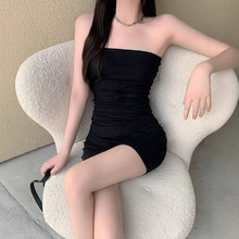 抹胸裙连衣裙包臀裙无肩带一字肩紧身性感裹胸内衬打底裙长款裙子