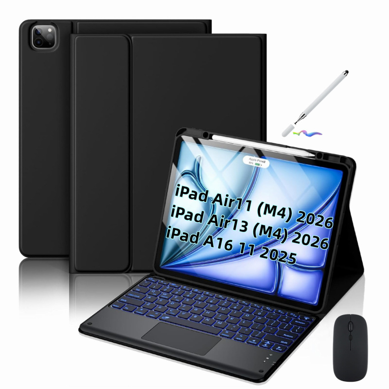 Suitable for iPad Air 11inch Keyboard Protective Cover M4/M3/M2 Shell 10Th/11Th Generation with Magic Touch Backlight and Magnetic Pen Slot