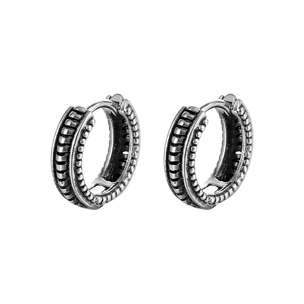 Daily Occasion Titanium Steel Material Solid Color Pattern 1 Piece Fashion Solid Color Titanium Steel Plating Men's Earrings