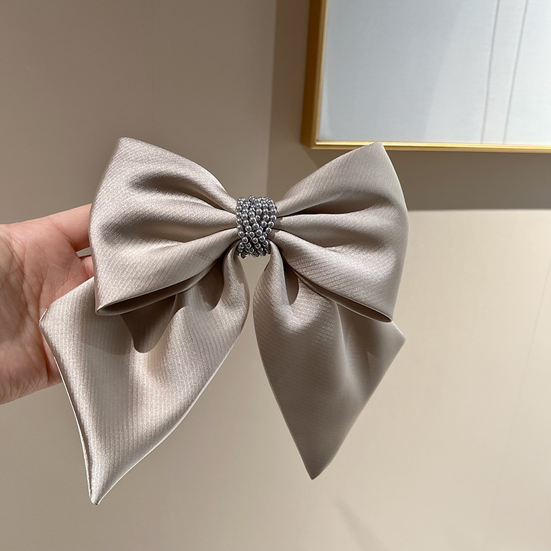 Women's Casual Sweet Bow Knot Cloth Beads Hair Clip display picture 8