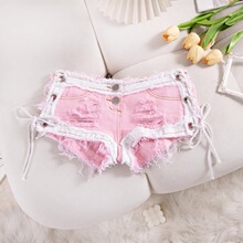 牛仔破洞性感85新款7短裤热裤夜店女装性感女式牛仔裤低腰秋季