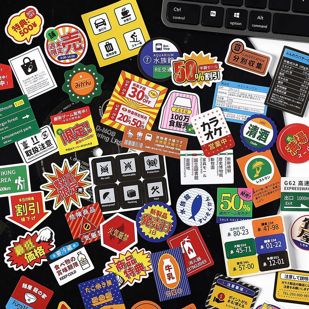 Infeel.Me Paquete de papel adhesivo adhesivo Etiqueta Fragmentos Logotipo de vida Libro de mano Material de decoración Paquete de pegatinas