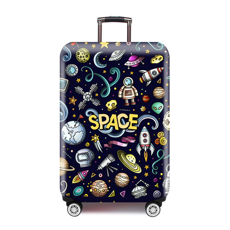 cubierta de maleta gruesa y resistente al desgaste cubierta de caja elástica caja de tracción cubierta de polvo cubierta de maleta de viaje impresión completa