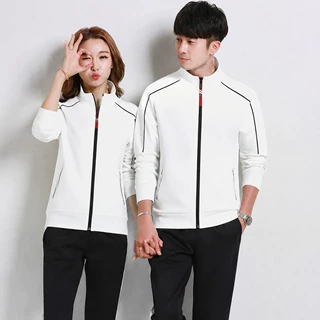运动套装男女春秋季新款休闲长袖跑步运动服工作服团体服印字定制