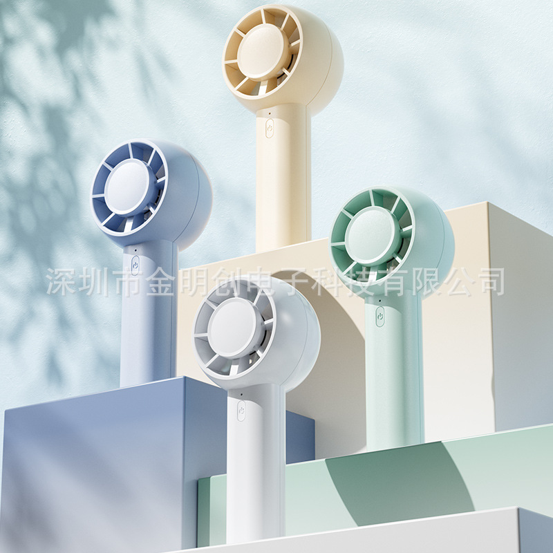 Nuevo Ventilador de Mano Mini, Ventilador de Escritorio Portátil USB para Estudiantes, Ventilador de Mano con Soporte, Viento Fuerte, Regalo, LOGO