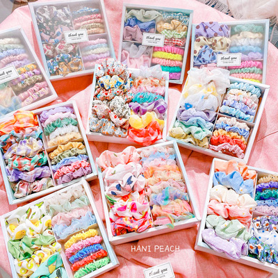 3366 花中笑.韩国ins网红少女水果印花布艺大肠发圈头绳发绳礼盒|ms