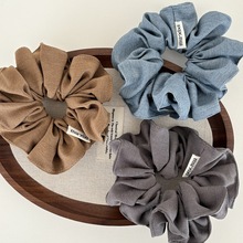 韩国奶茶色系质感复古纯色大肠发圈慵懒风扎发头花百搭头圈发饰女