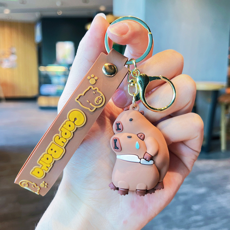 漫画カピバラカピバラキーホルダーペンダントクリエイティブかわいい人形カップル車のペンダント小さなギフト卸売|undefined