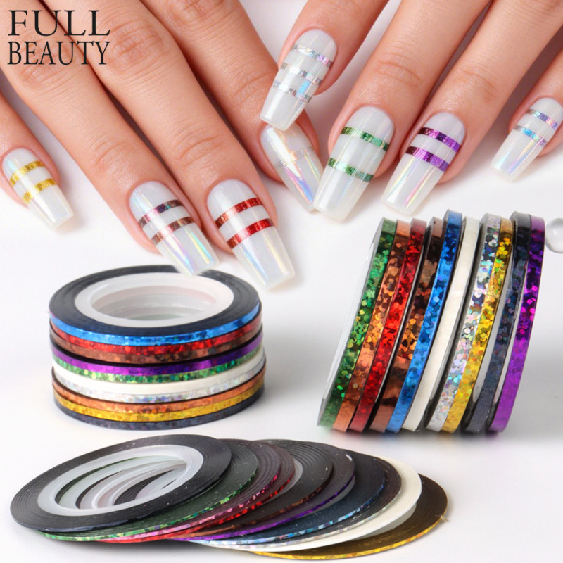 Cross-Border New Style Nail Art Gold and Silver Thread 1/2/3mm 10 Colors Rainbow Laser Dot Stripe Nail Art Decorations Cross-Border New Style Nail Art Gold and Silver Thread 1/2/3mm 10 Colors Rainbow Laser Dot Stripe Nail Art Decorations
