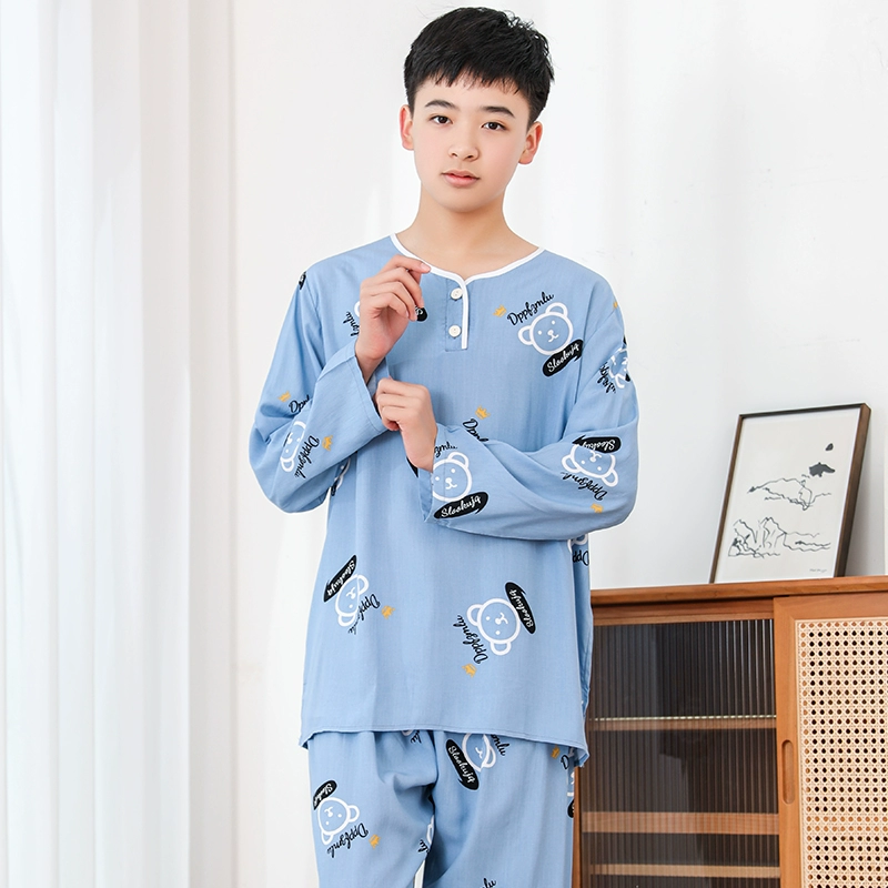 Pijama for boys, summer children's long-sleeve, for teenagers