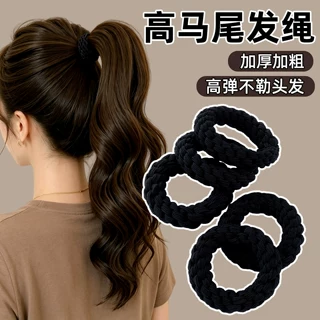 黑色扎头发马尾皮筋发圈高弹力耐用发绳成人高级感丸子头头绳头饰
