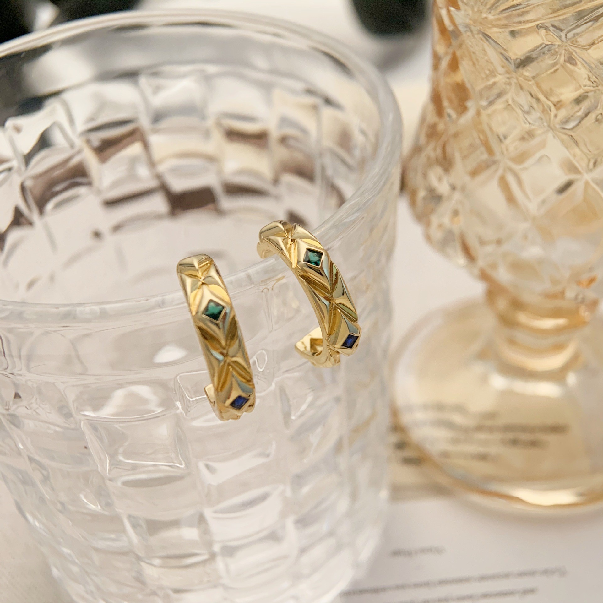 F8939 컬러 C자형 귀걸이