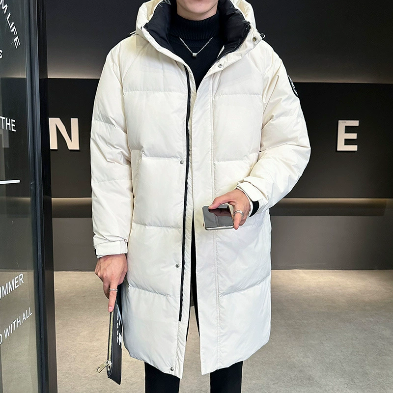 Зимний трансграничный национальный стандарт высокого качества пуховик для мужчин и женщин среднего и длинного на открытом воздухе инструмент теплый куртка с капюшоном